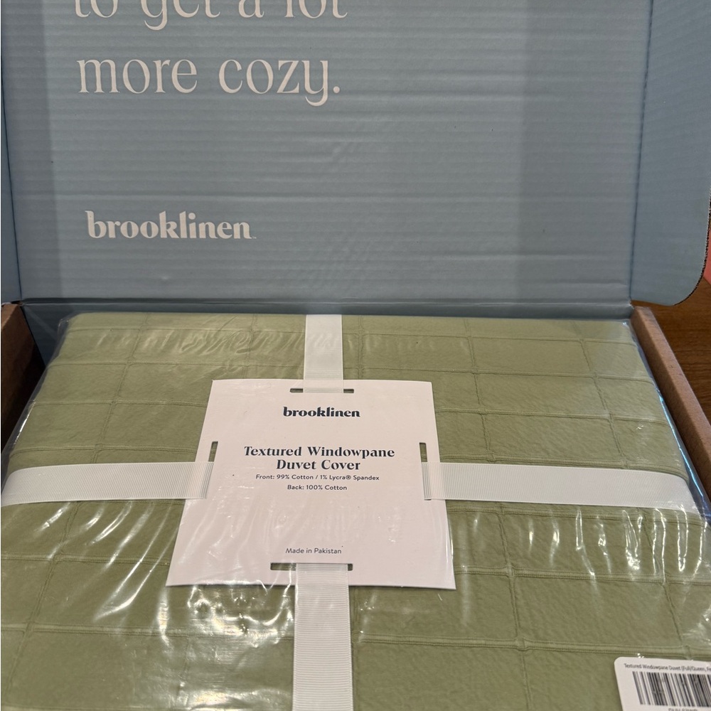 Brooklinen Textured Windowpane Queen Duvet Cover